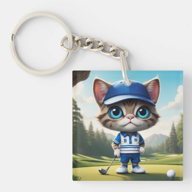 Golf Cat Keychain (Front)