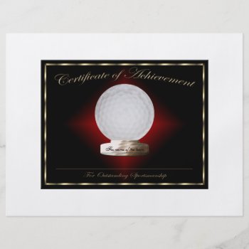 Golf Certificate Of Achievement Flyer by Firecrackinmama at Zazzle