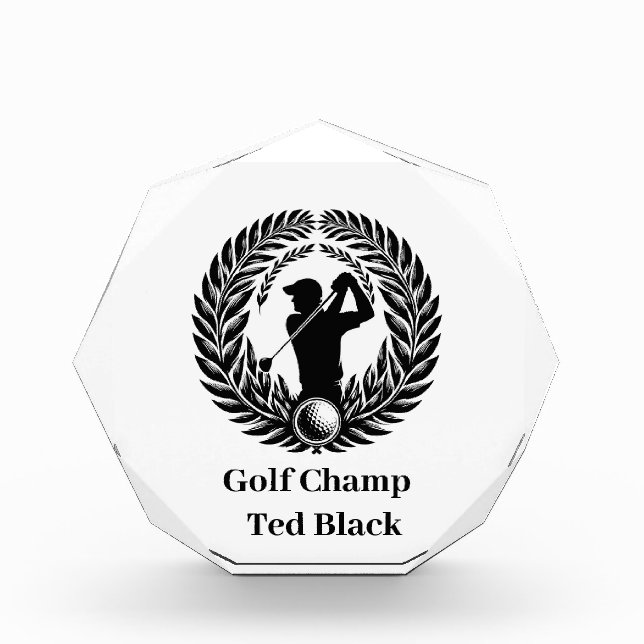 Golf Champ Acrylic Award (Front)
