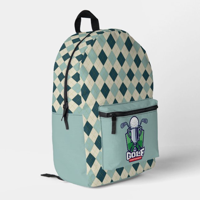 Golf Championship Printed Backpack (Back Corner Left)