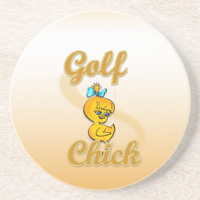 Golf  Chick Drink Coaster (Front)