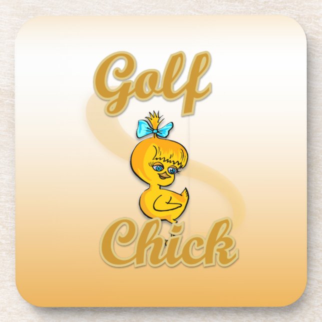 Golf  Chick Drink Coaster (Front)