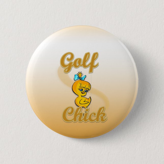 Golf  Chick Pinback Button (Front)