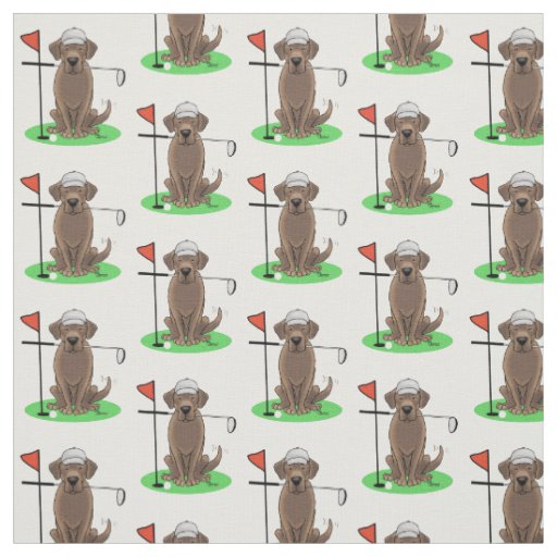 Golf Chocolate Labrador Retriever Dog - Cute Fabric