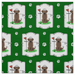 Golf Chocolate Labrador Retriever Dog - Cute Fabric