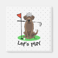Golf Chocolate Labrador Retriever Dog - Cute