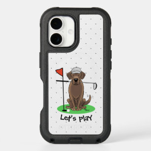 Golf Chocolate Labrador Retriever Dog - Cute iPhone 16 Case