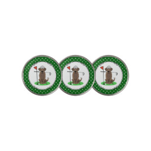 Golf Chocolate Labrador Retriever Dog - Funny Golf Ball Marker