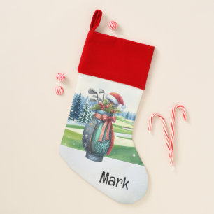 Golf Christmas bag with Santa Hat Stocking