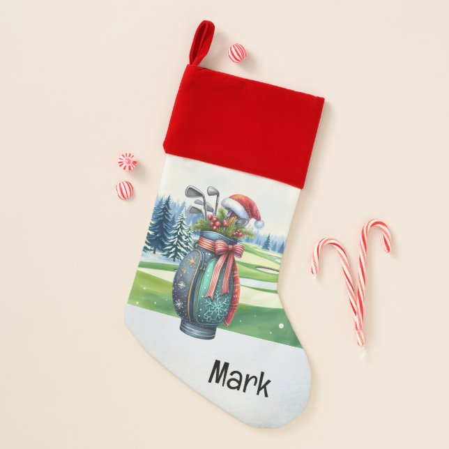 Golf Christmas bag with Santa Hat Stocking (Front)