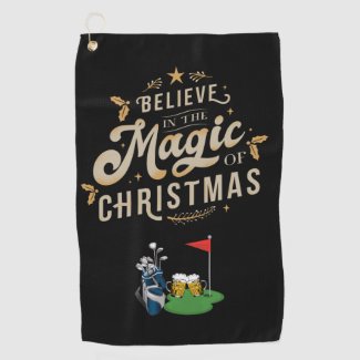 Golf Christmas Believe in Magic Christmas gift Golf Towel