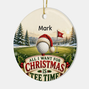 Golf Christmas Blessing for Golfer Ceramic Ornament