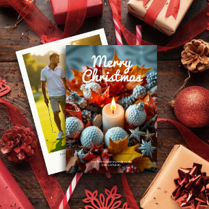 Golf Christmas Candle • Family Photo Holiday Card