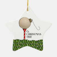 Golf Christmas Collectible Ceramic Ornament