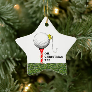 Golf Christmas Collectible Ceramic Ornament