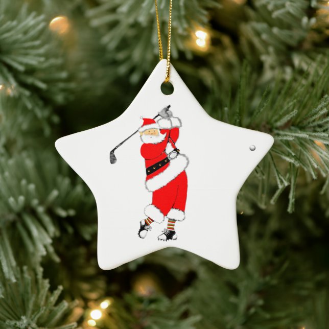 Golf Christmas Collectible Ceramic Ornament (Tree)