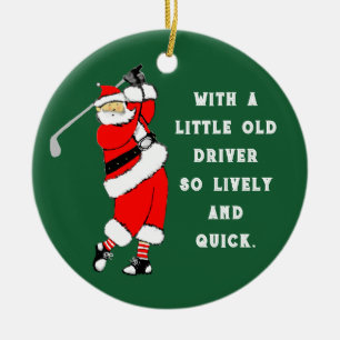 Golf Christmas Collectible Ceramic Ornament