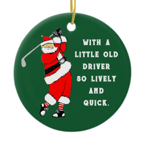 Golf Christmas Collectible Ceramic Ornament
