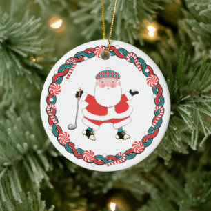 Golf Christmas Collectible Ceramic Ornament