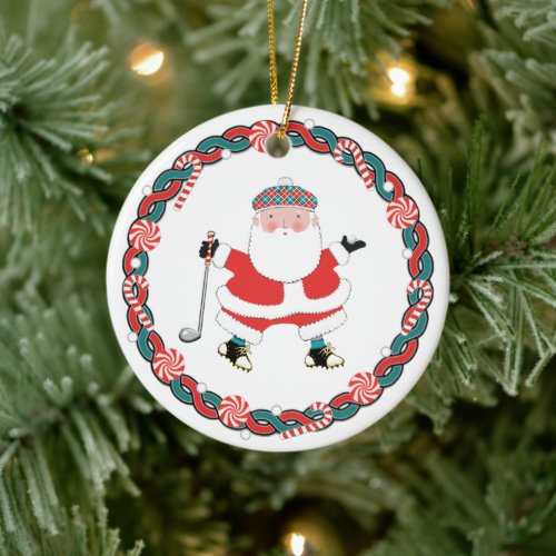 Golf Christmas Collectible Ceramic Ornament