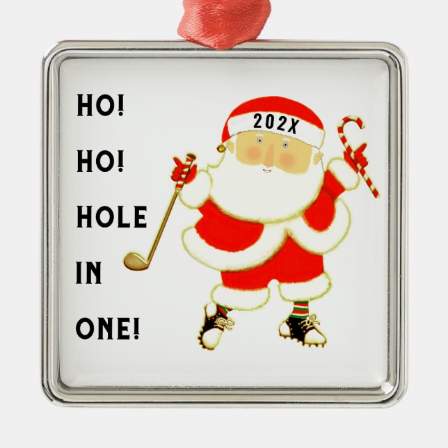 Golf Christmas Collectible Metal Ornament (Front)