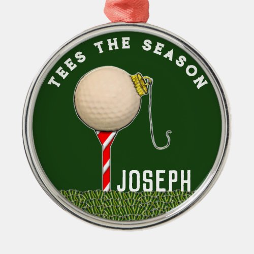 Golf Christmas Collectible Metal Ornament