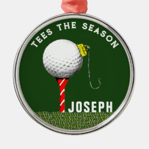 Golf Christmas Collectible Metal Ornament