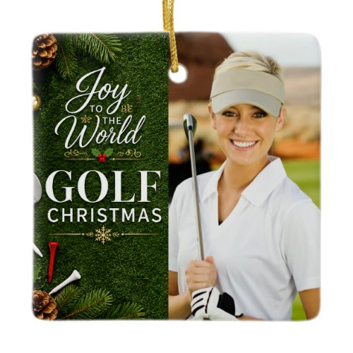 Golf Christmas Create your own photo golfer  Ceramic Ornament