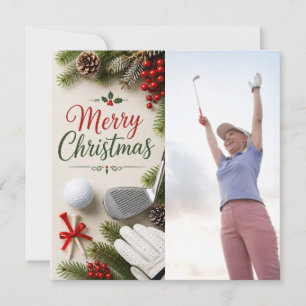 Golf Christmas Create your own photo golfer Holiday Card