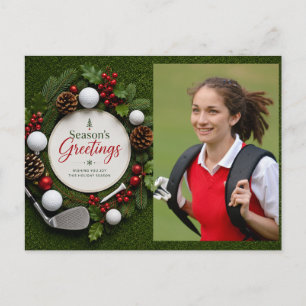 Golf Christmas Create your own photo golfer Postcard