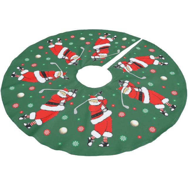 Golf Christmas Decor Brushed Polyester Tree Skirt (Angled)