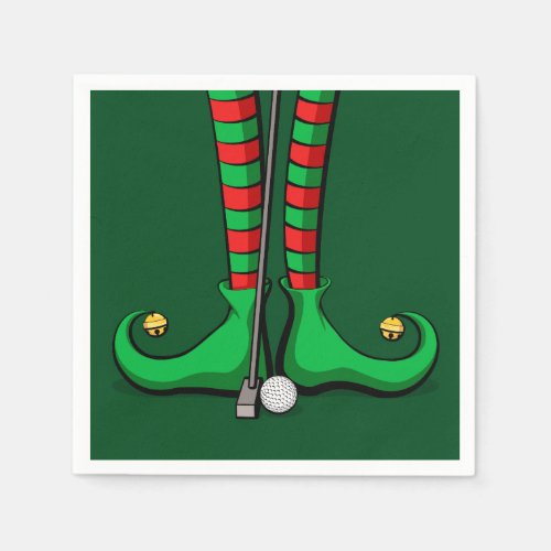 Golf Christmas Elf Feet Paper Napkins