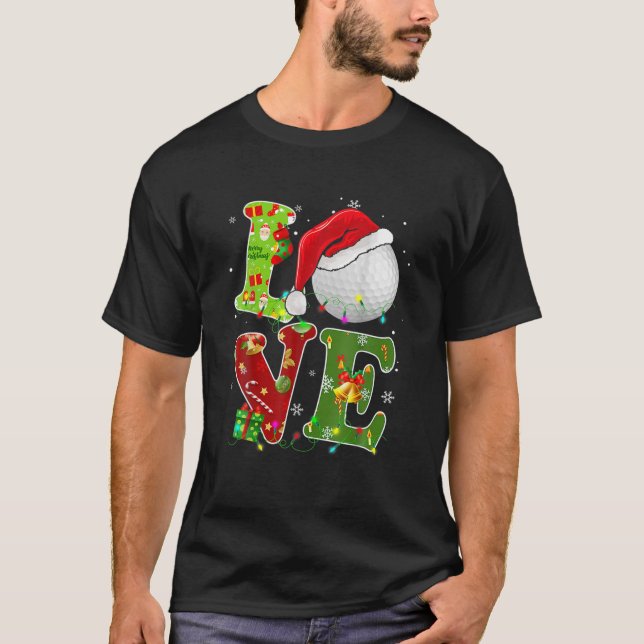 Golf Christmas Funny Sports Lover Xmas Ball Santa  T-Shirt (Front)
