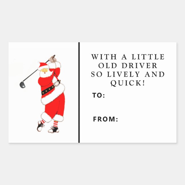 Golf Christmas Gift Tag (Front)