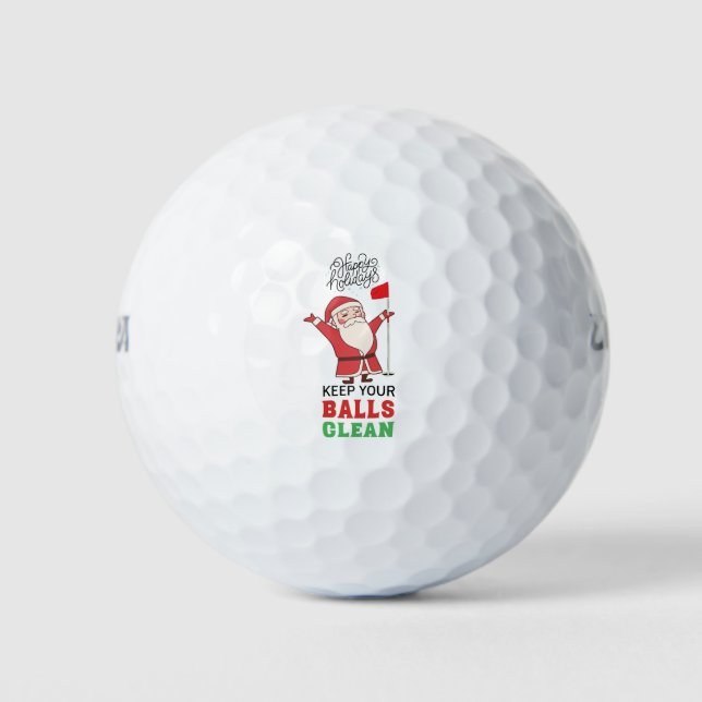 Golf Christmas Gift with Santa Golfer Squad Balls (Front)