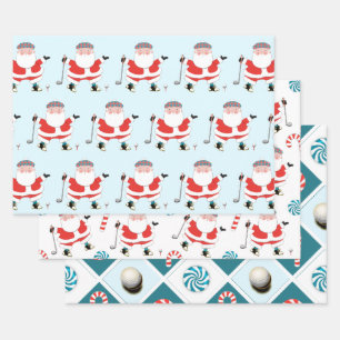 Golf Christmas Gift Wrapping Paper Sheets