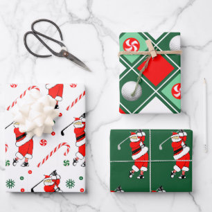 Golf Christmas Gift Wrapping Paper Sheets