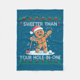 Golf Christmas Gingerbread Sweeter Than Your Hole- Fleece Blanket