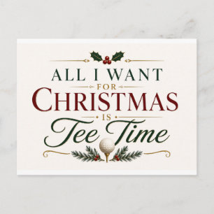 Golf Christmas Greeting for Golfer Postcard