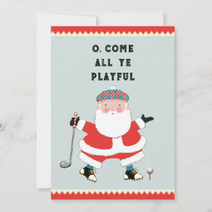 Golf Christmas Greeting Holiday Card