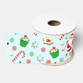 Golf Christmas Grosgrain Ribbon
