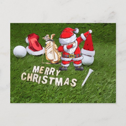 Golf Christmas Holiday and golf ball  Santa Claus 