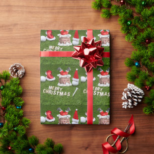 Golf Christmas Holiday and golf ball Santa Claus Wrapping Paper