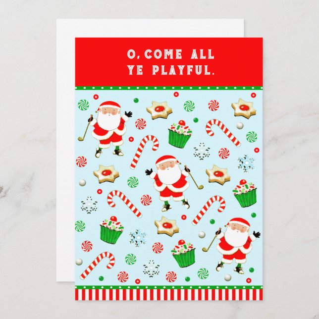 Golf Christmas Holiday Cards (Front/Back)