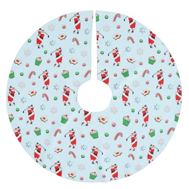 Golf Christmas Holiday Decor Brushed Polyester Tree Skirt (Front)