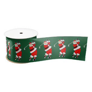 Golf Christmas Holiday Gift Satin Ribbon