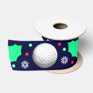 Golf Christmas Holiday Gift Satin Ribbon