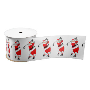 Golf Christmas Holiday Gift Satin Ribbon