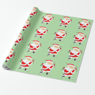 Golf Christmas Holiday Gift Wrapping Paper