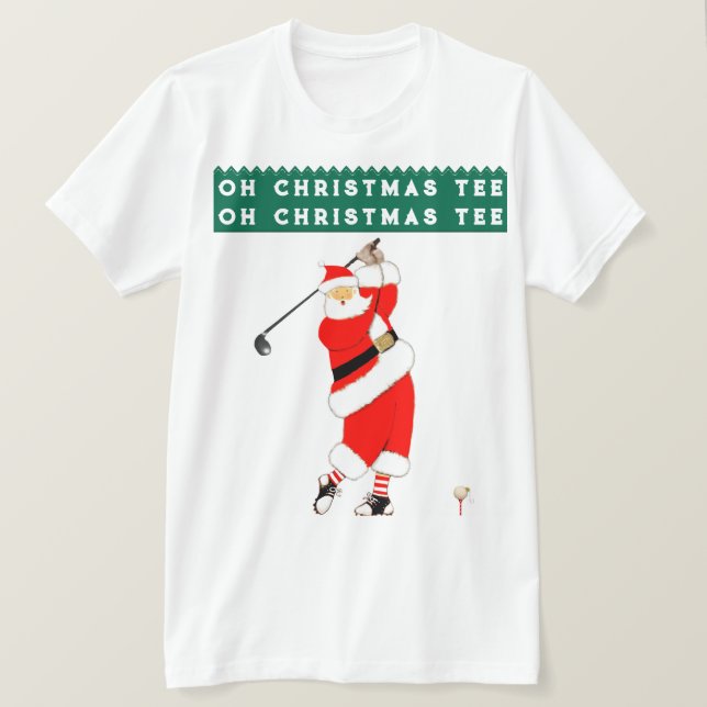 Golf Christmas Holiday Humor T-Shirt (Design Front)